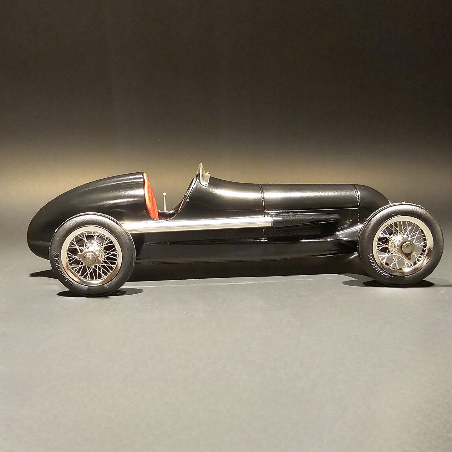 12" Antique Vintage Style Aluminum Black  Model Tether Car