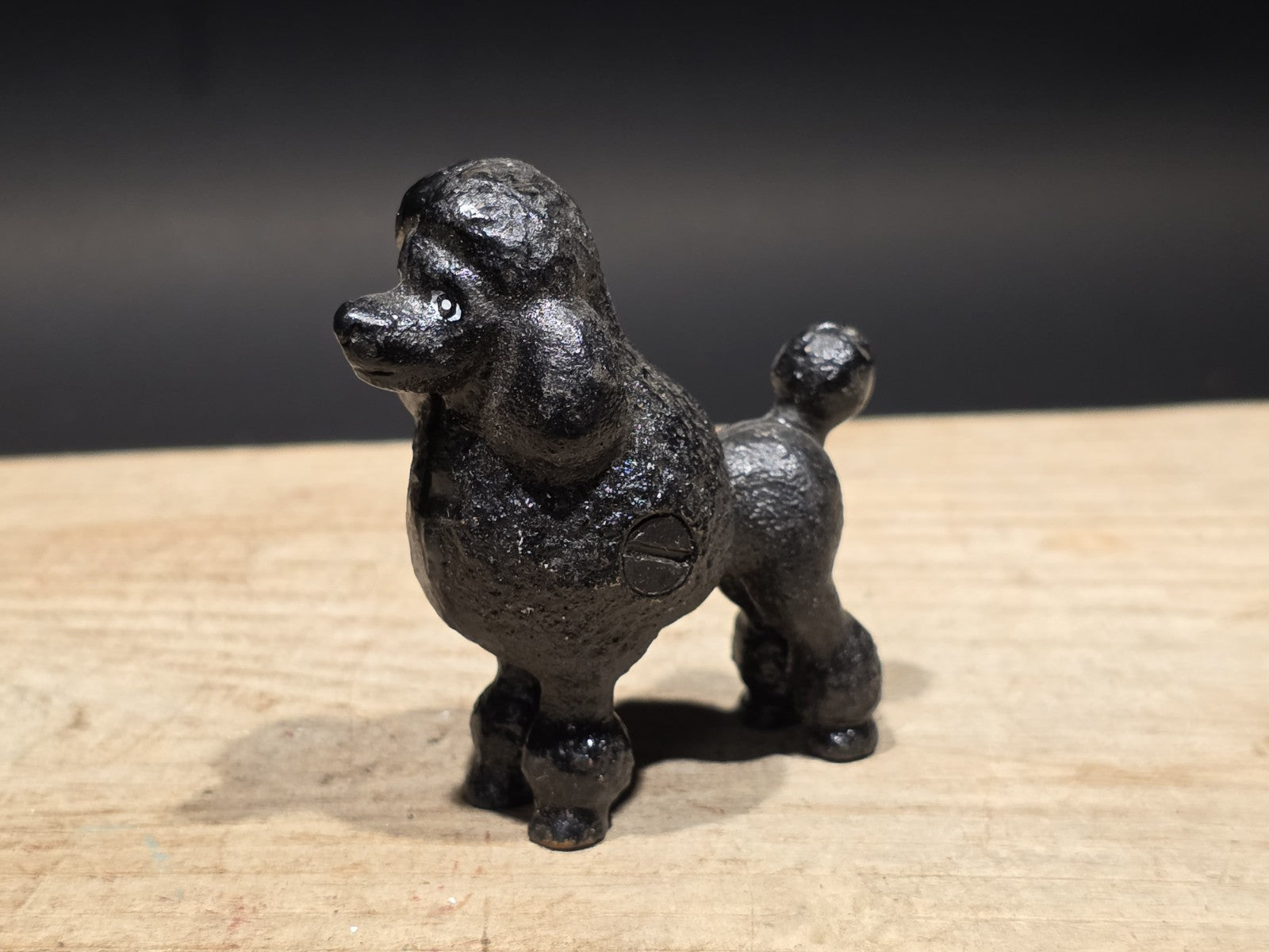 Cast Iron Poodle Dog Figurine – Vintage Style Black Poodle Statue