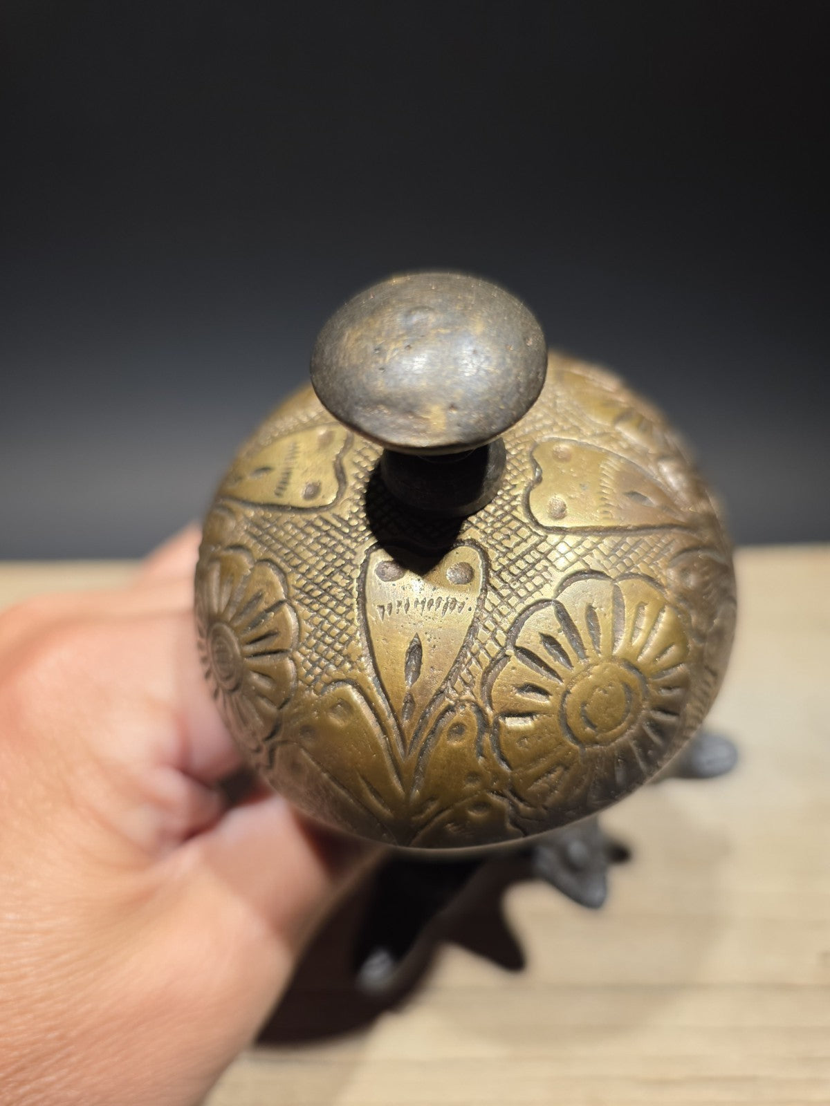 Antique Vintage Style Ornate Brass Table Desk Bell