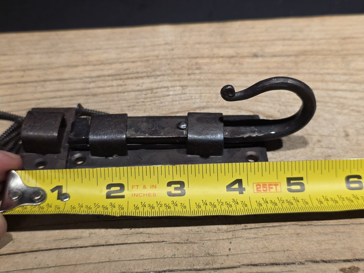 Antique Style Hand Forged Wrought Iron Slide Latch Rustic Barrel Bolt