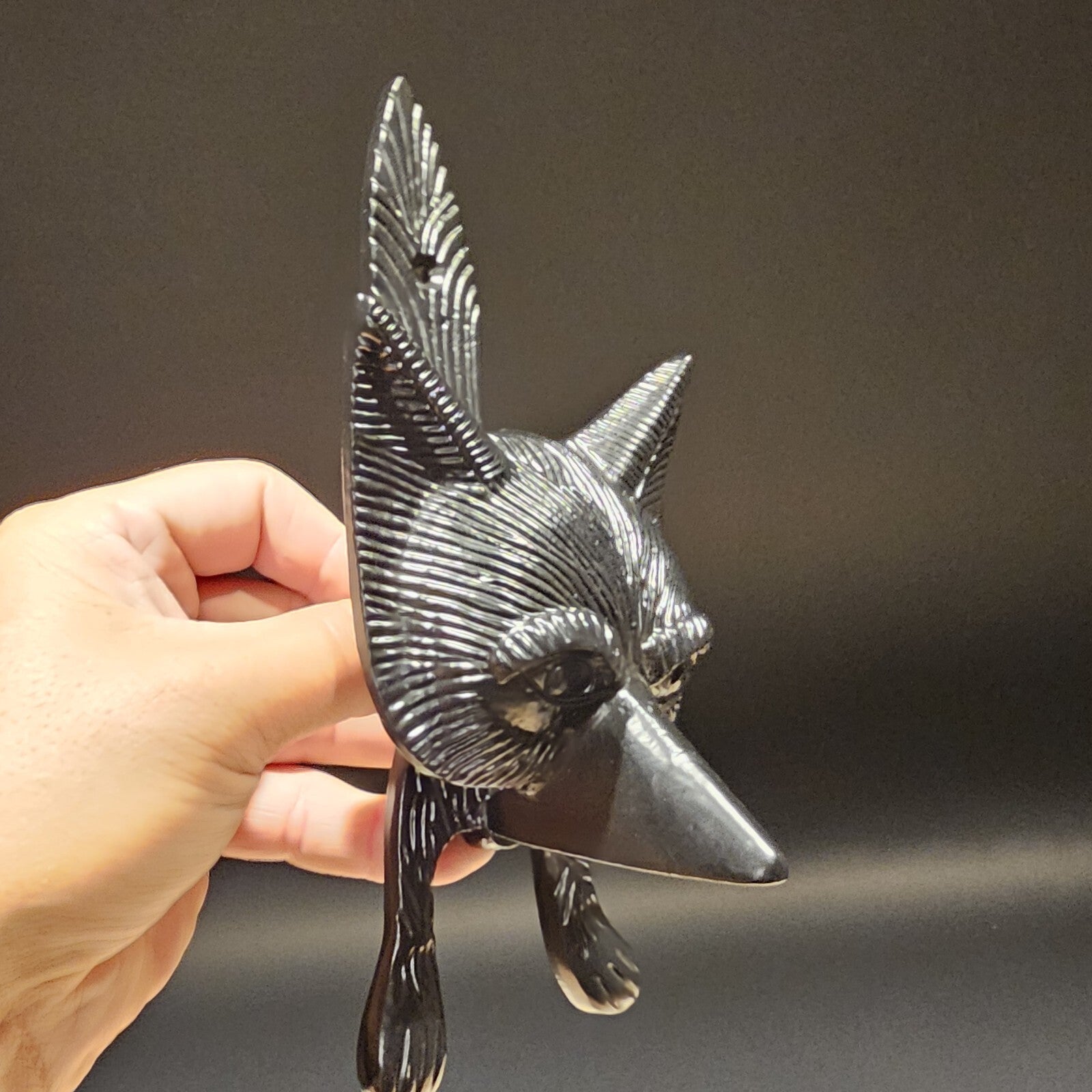 Antique Vintage Style Black Cast Iron FOX Head DOOR KNOCKER Hardware