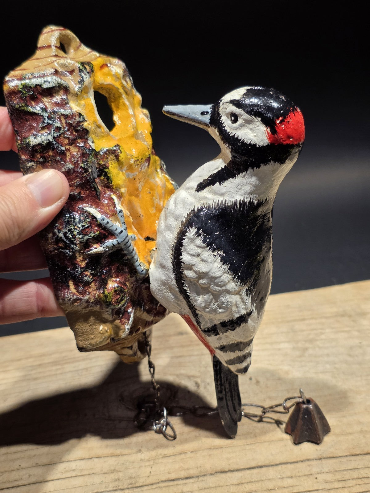Vintage Style Folk Art Cast Iron Woodpecker Door Knocker