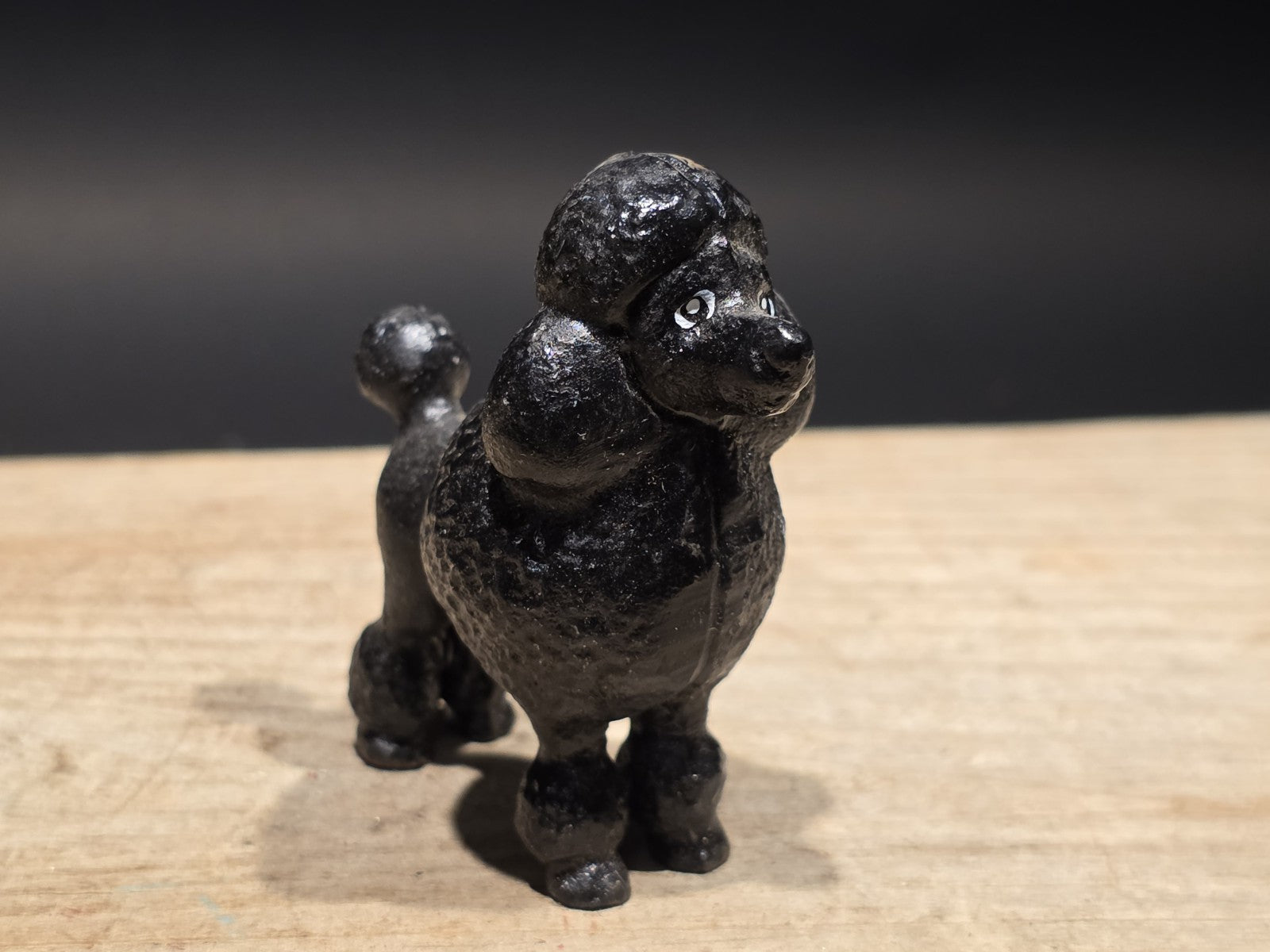 Cast Iron Poodle Dog Figurine – Vintage Style Black Poodle Statue