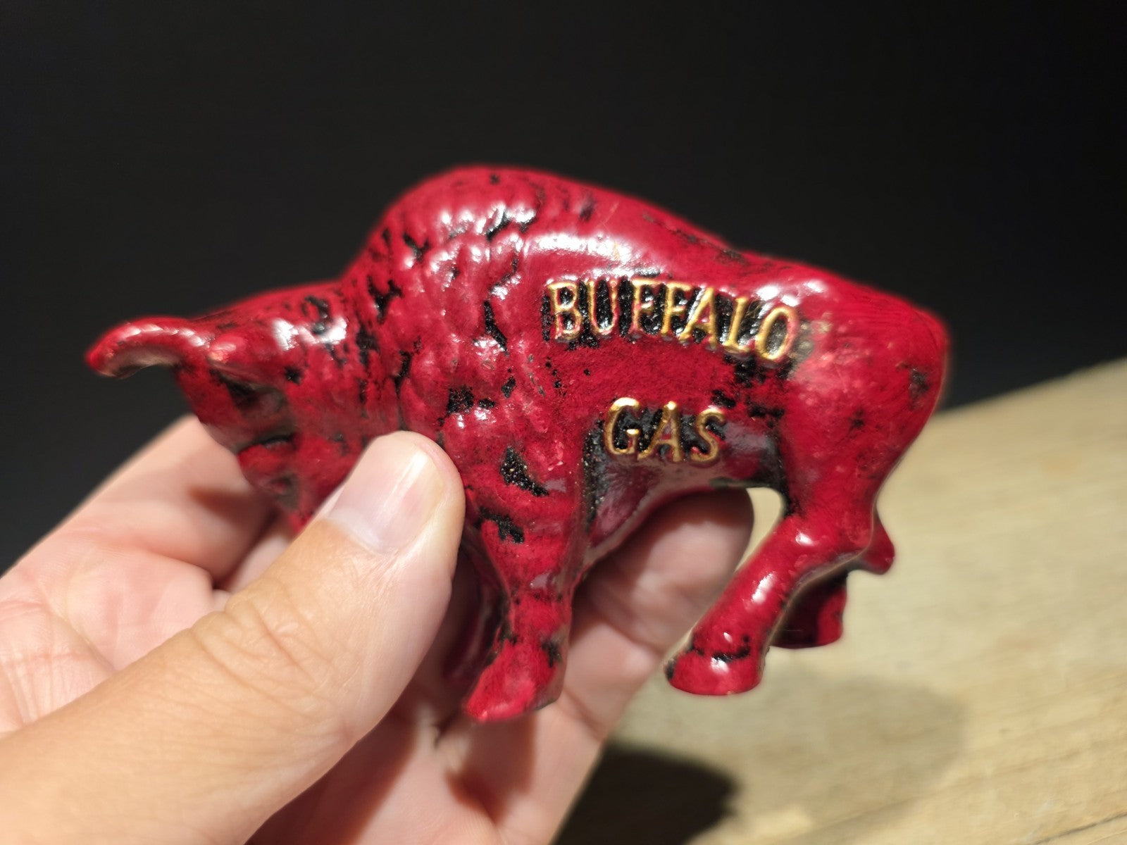 Antique Style Buffalo Gasoline Cast Iron Coin Bank