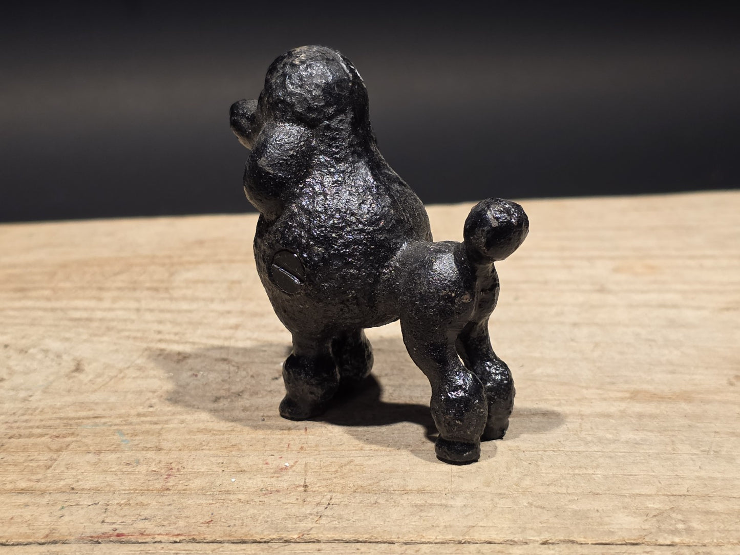 Cast Iron Poodle Dog Figurine – Vintage Style Black Poodle Statue