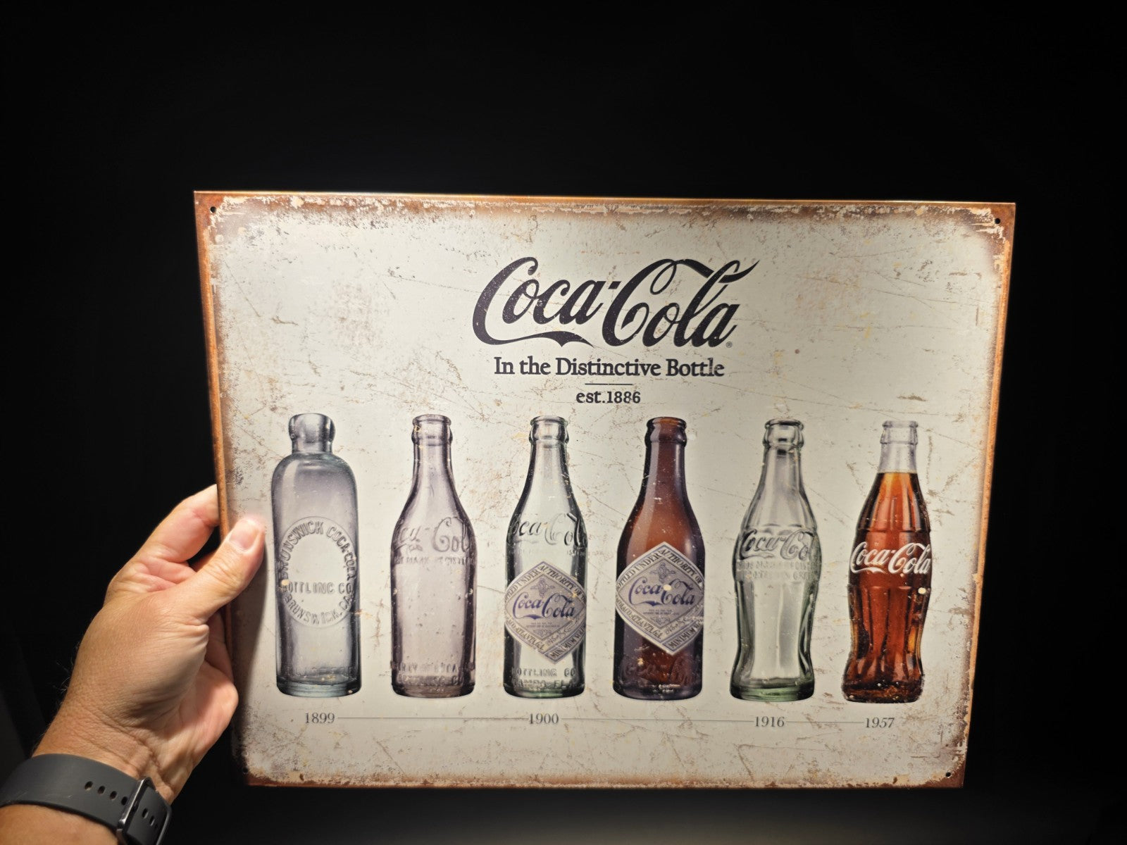 Metal Vintage Style Coca Cola Bottles Sign