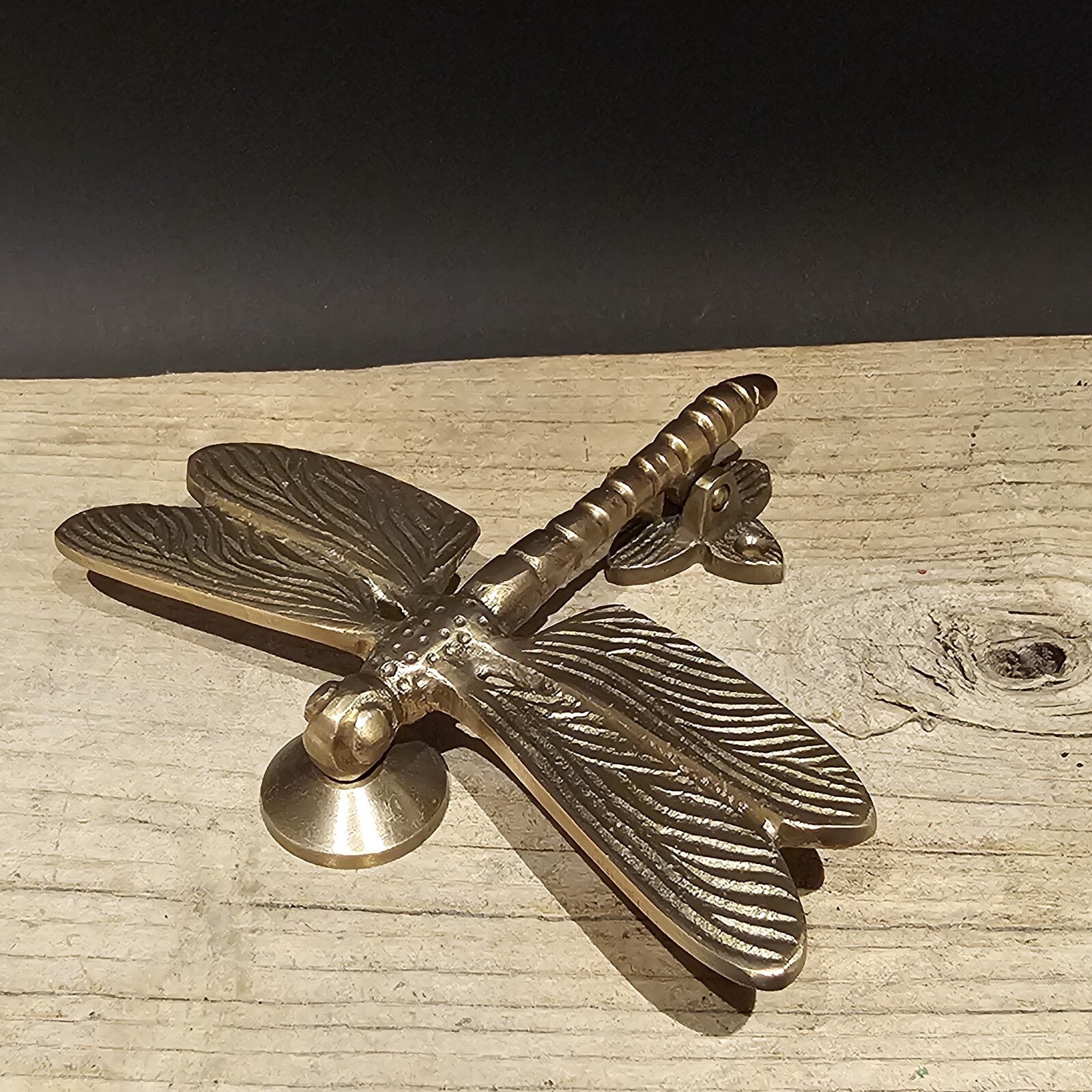 6-1/4" Antique Vintage Style Brass Dragonfly Door Knocker