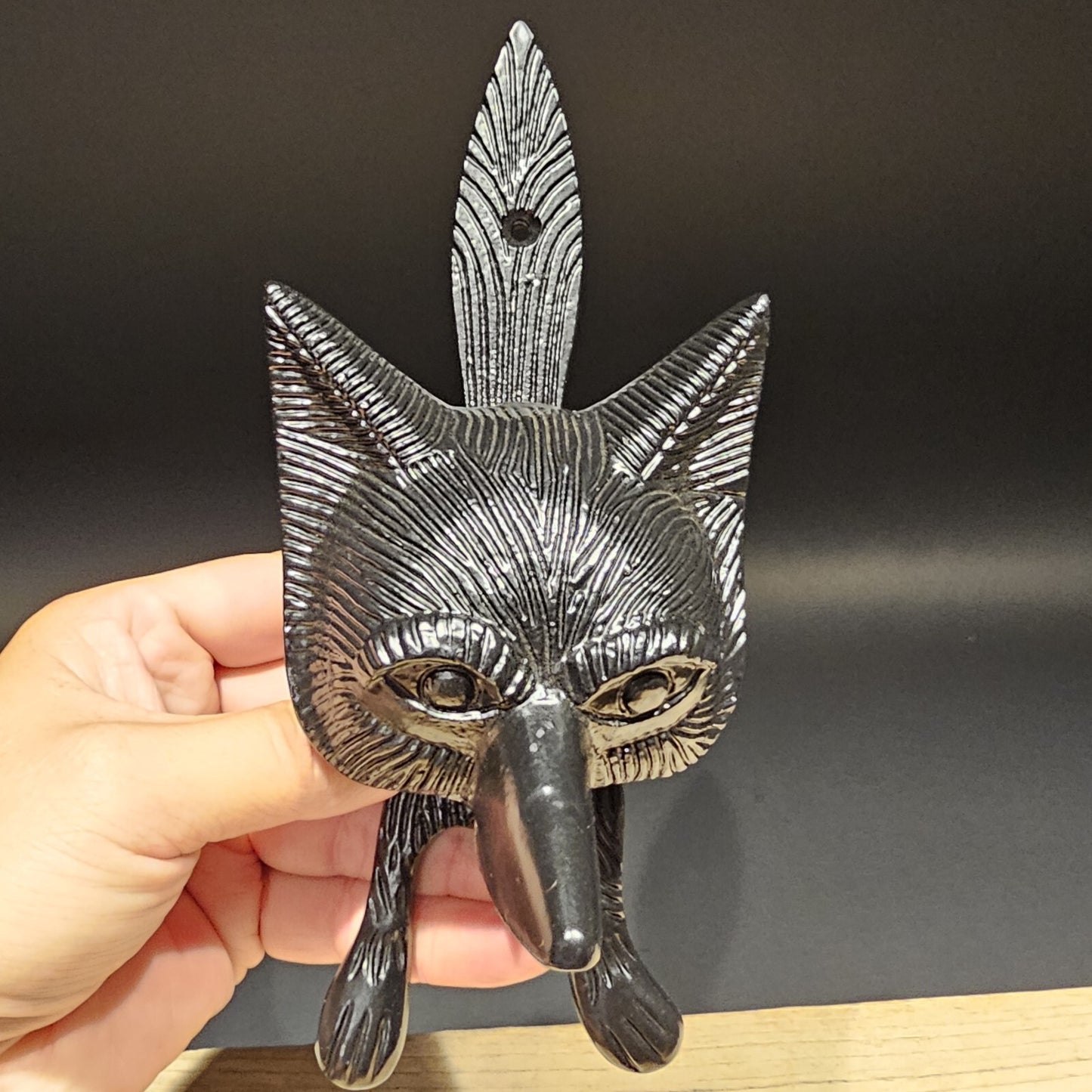 Antique Vintage Style Black Cast Iron FOX Head DOOR KNOCKER Hardware