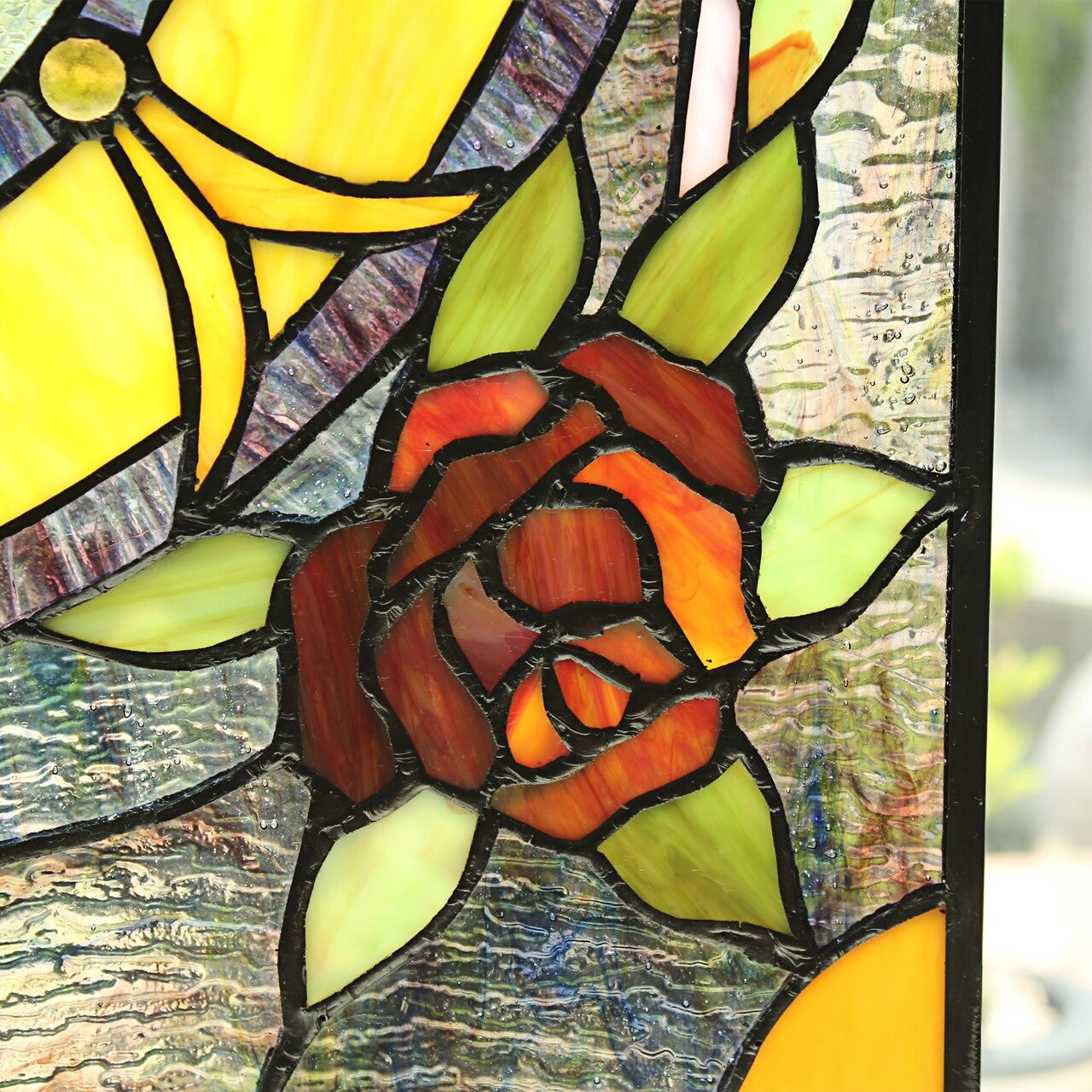 24.8" Stained Glass Window Hanging Panel Suncatcher