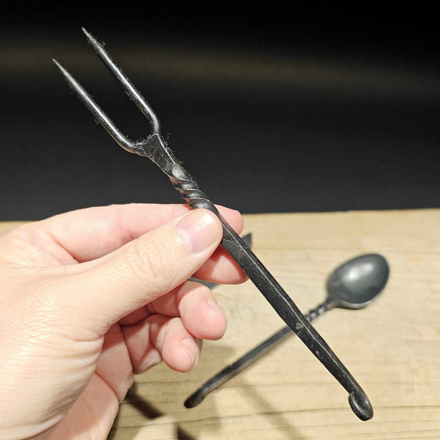 Flint Striker Style Custom Forged Knife Utensil Set
