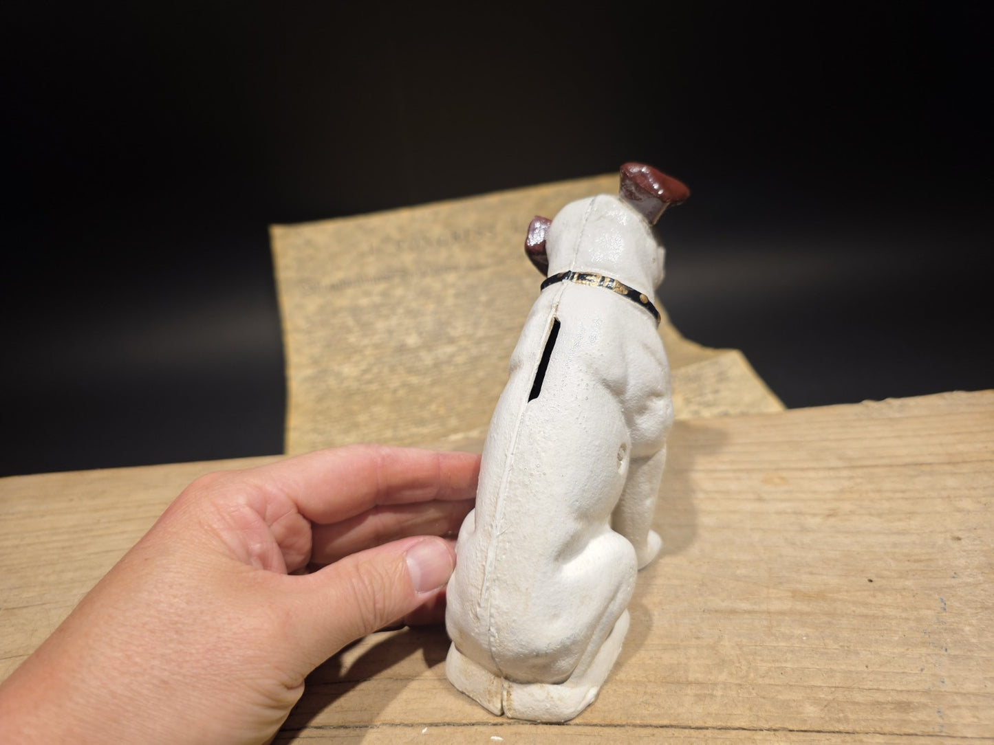 6" Vintage Style Nipper Dog Cast Iron Coin Bank