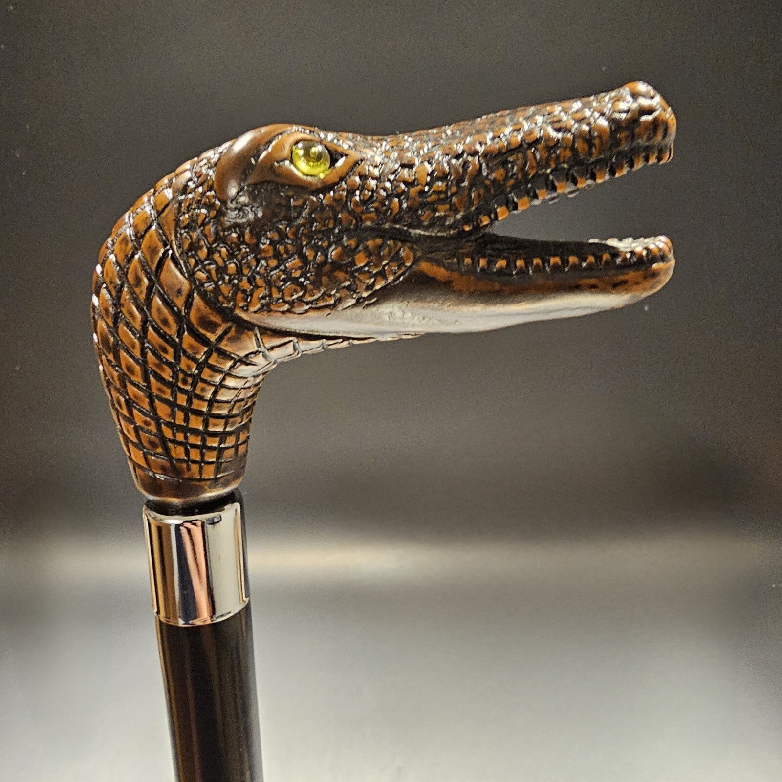 36" Antique Style Gator Head Walking Stick Cane