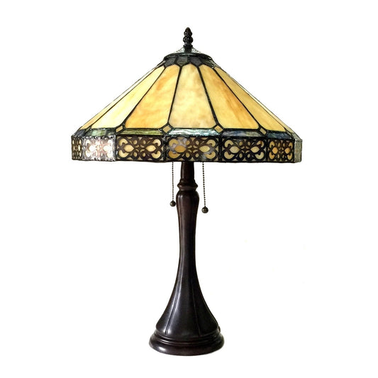 23" Vintage Style Stained Glass Mission Craftsman Style Table Lamp
