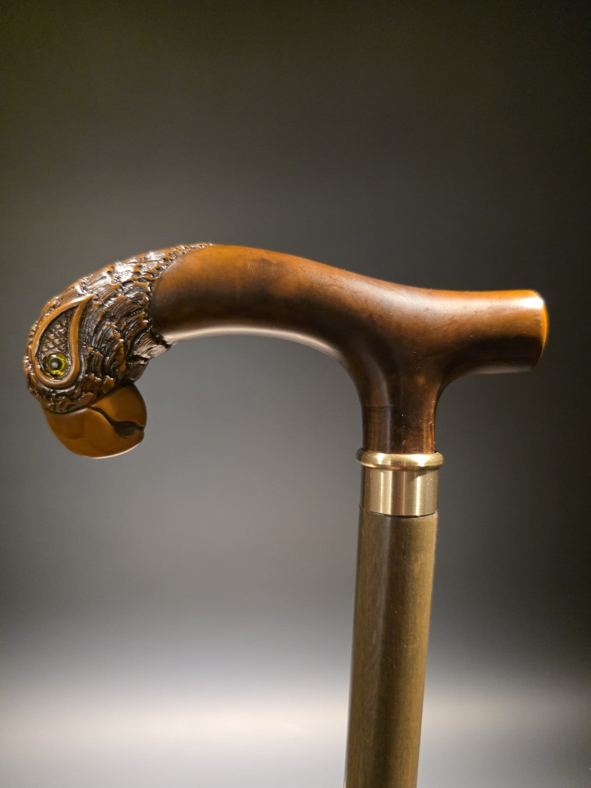 36" Antique Style Parrot Head Walking Stick Cane