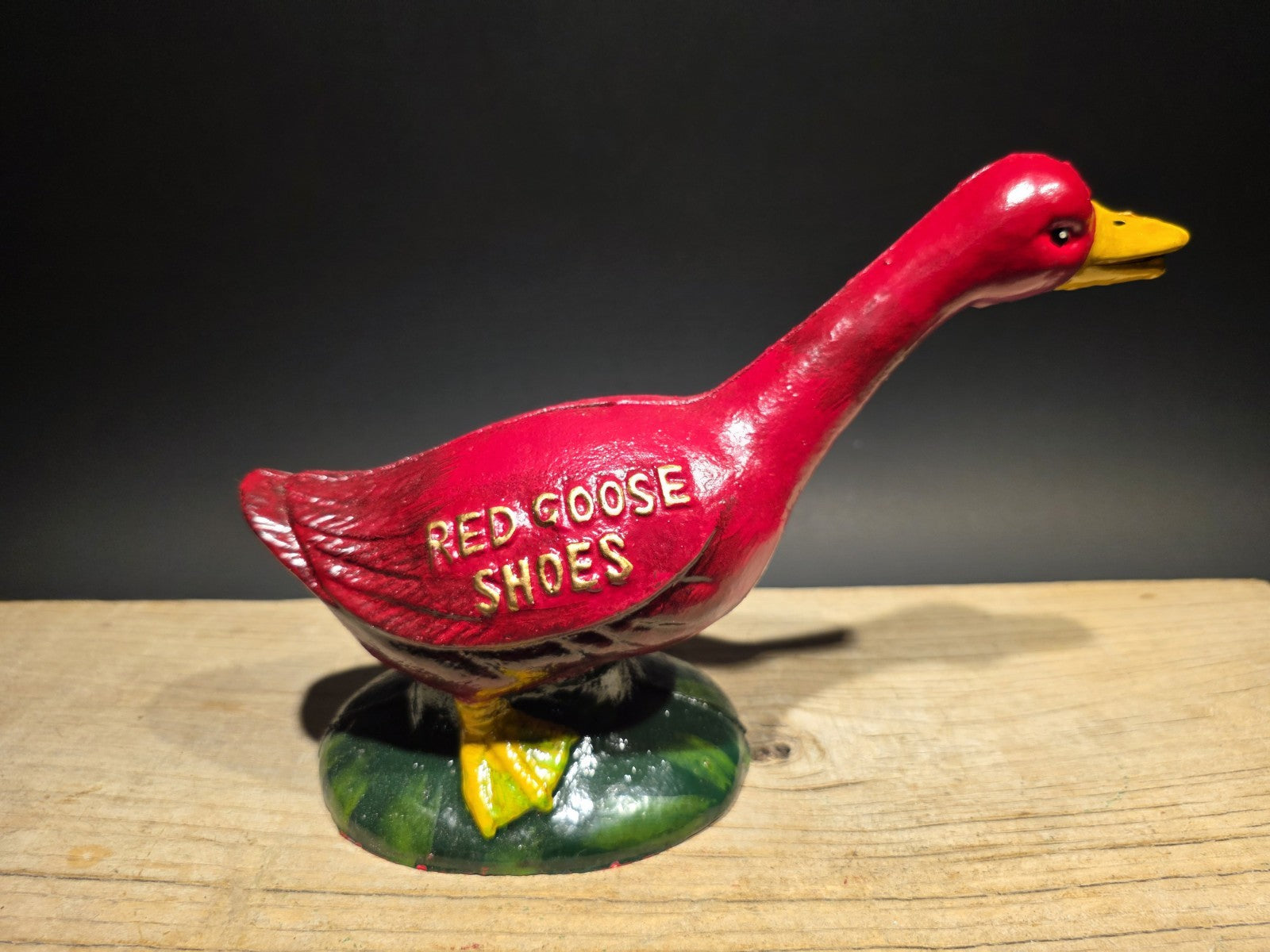 Antique Style Red Goose Cast Iron Still Coin Bank