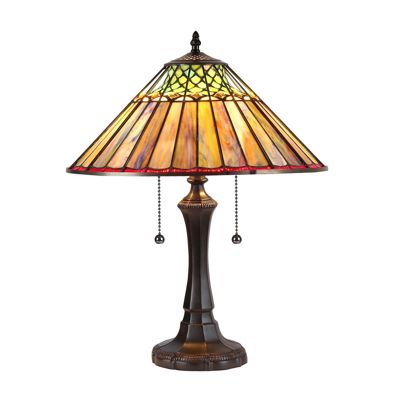 21.5" Vintage Style Stained Glass Table Lamp