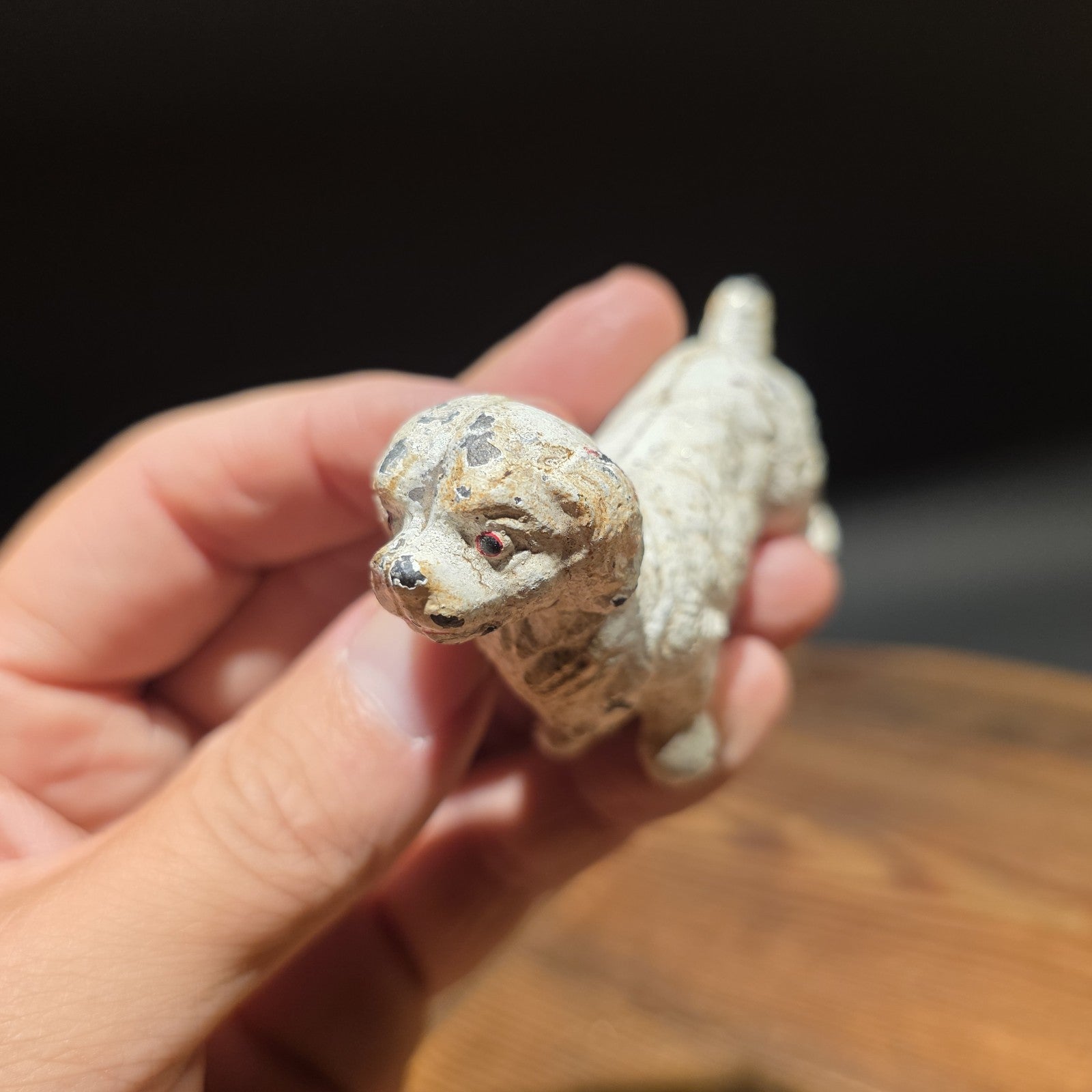 Cast Iron Spaniel Dog Figurine – Vintage Style Mini Animal Figure