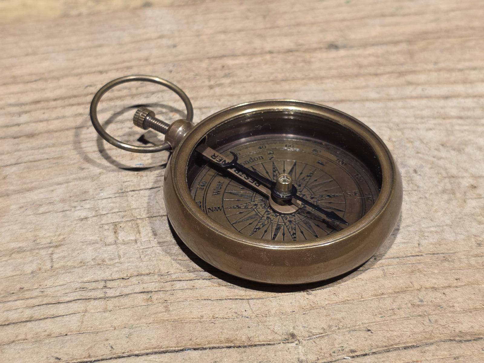 Antique Style Solid Brass Pocket Compass