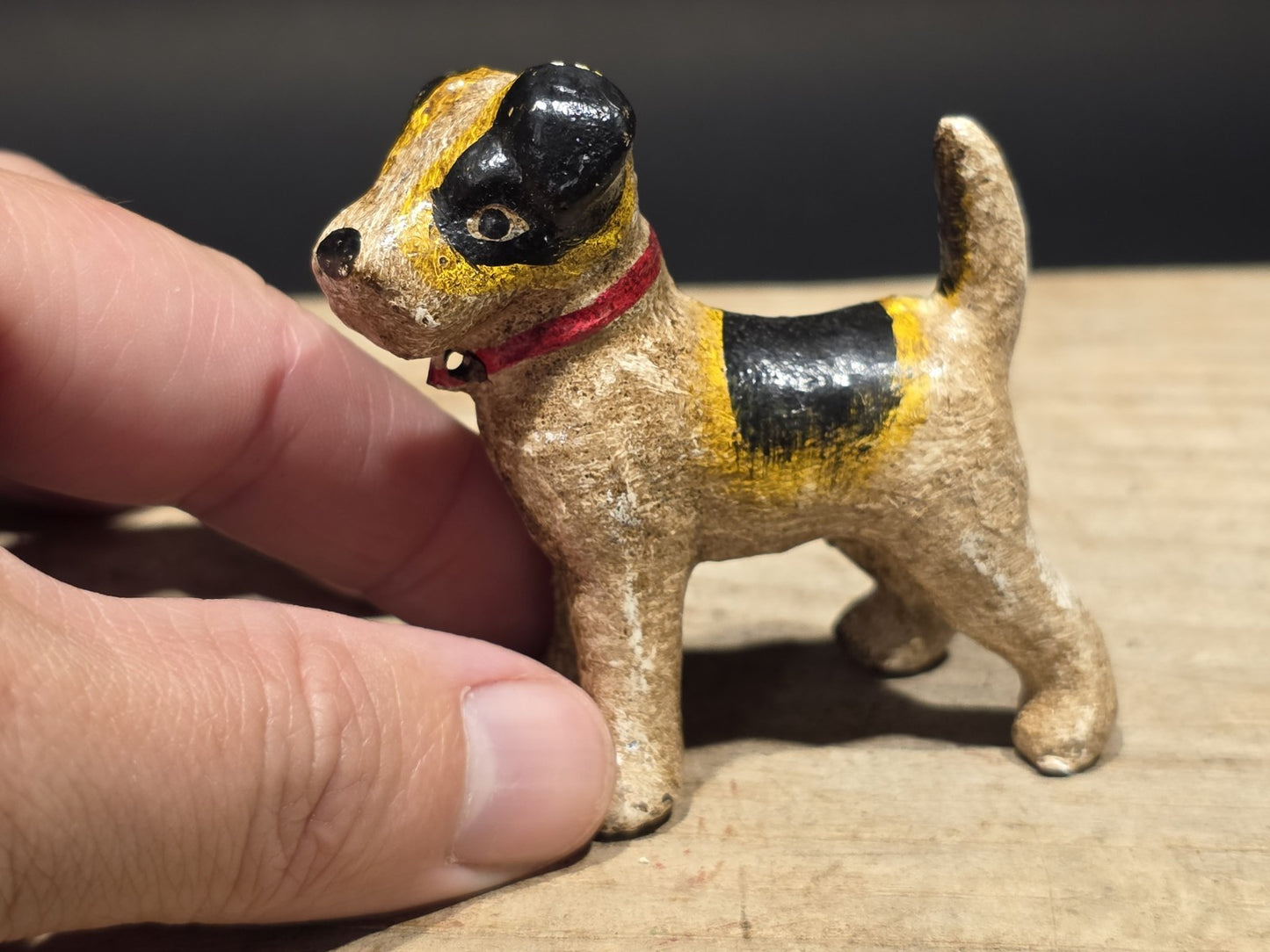 2 1/2" Antique Style Miniature Cast Iron Fox Hair Terrier Dog