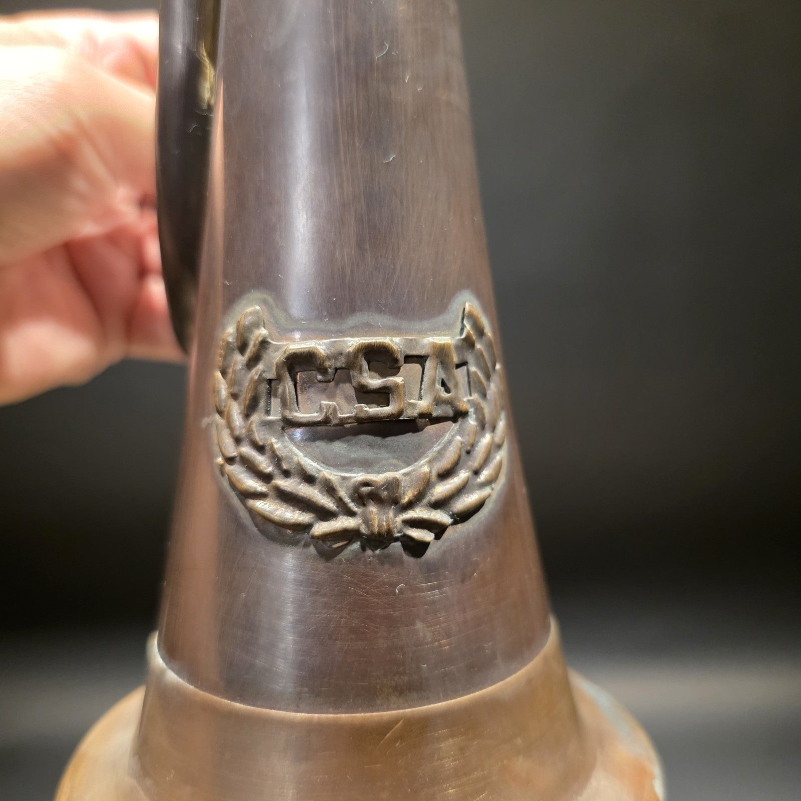12" Antique Style Civil War Confederate CSA Bugle Copper Brass Signal Horn