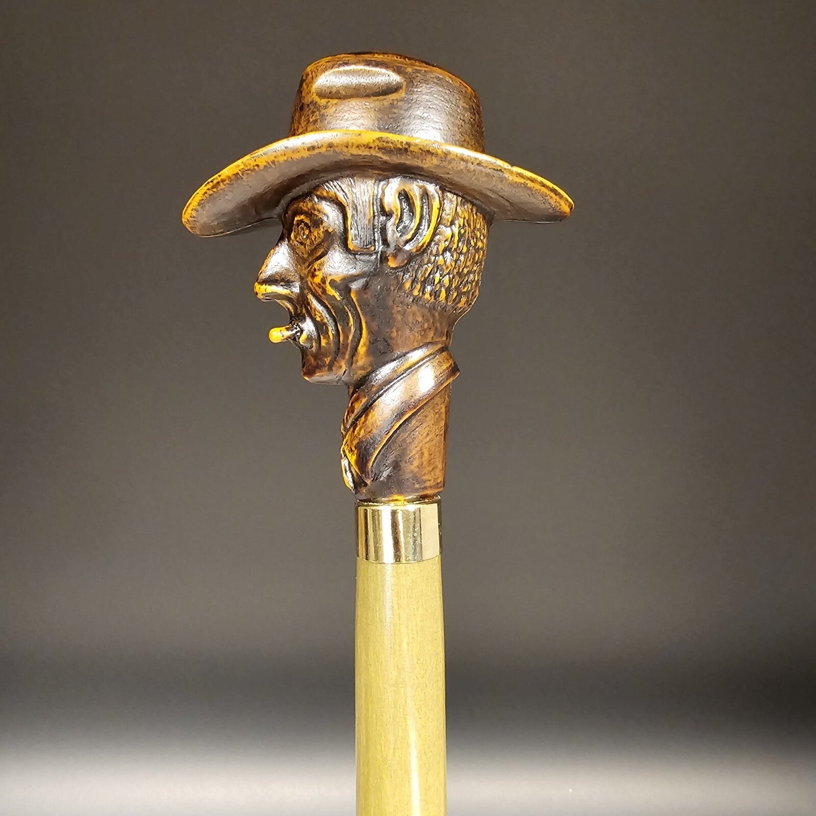 36" Antique Style Cigar Man Walking Stick Cane
