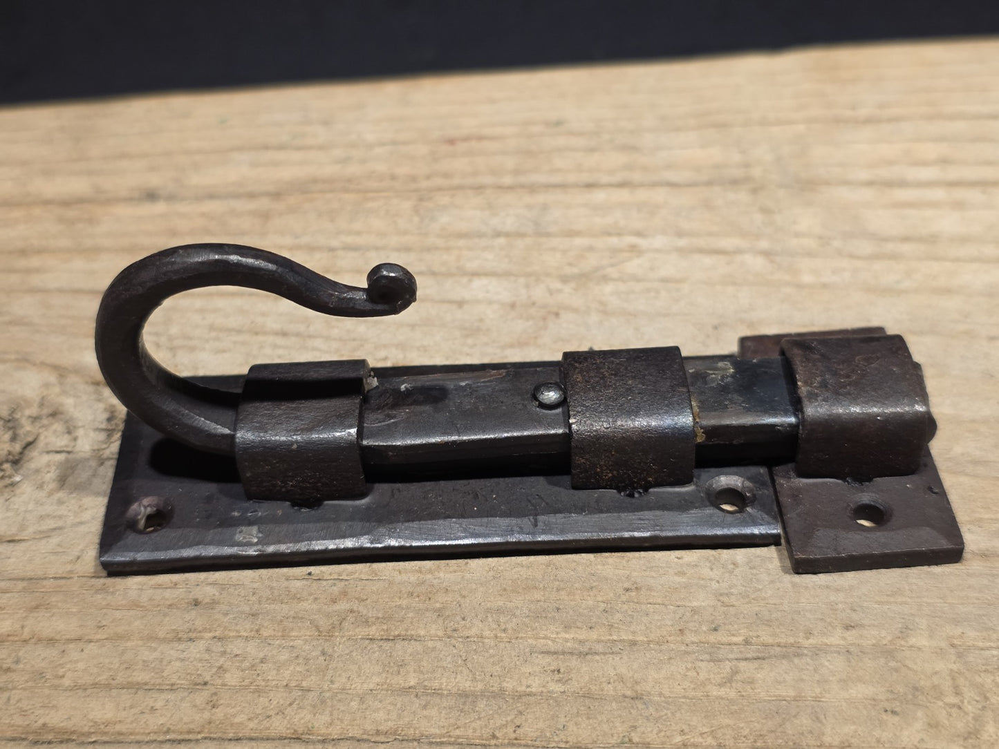 Antique Style Hand Forged Wrought Iron Slide Latch Rustic Barrel Bolt