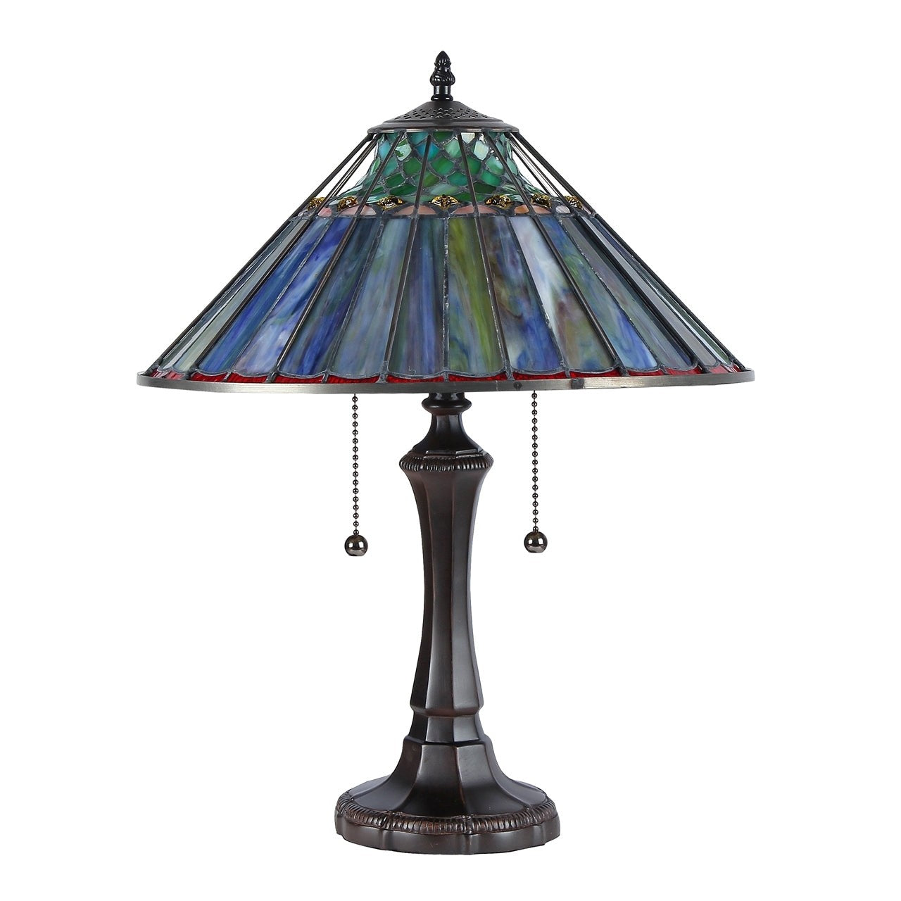 21.5" Vintage Style Stained Glass Table Lamp