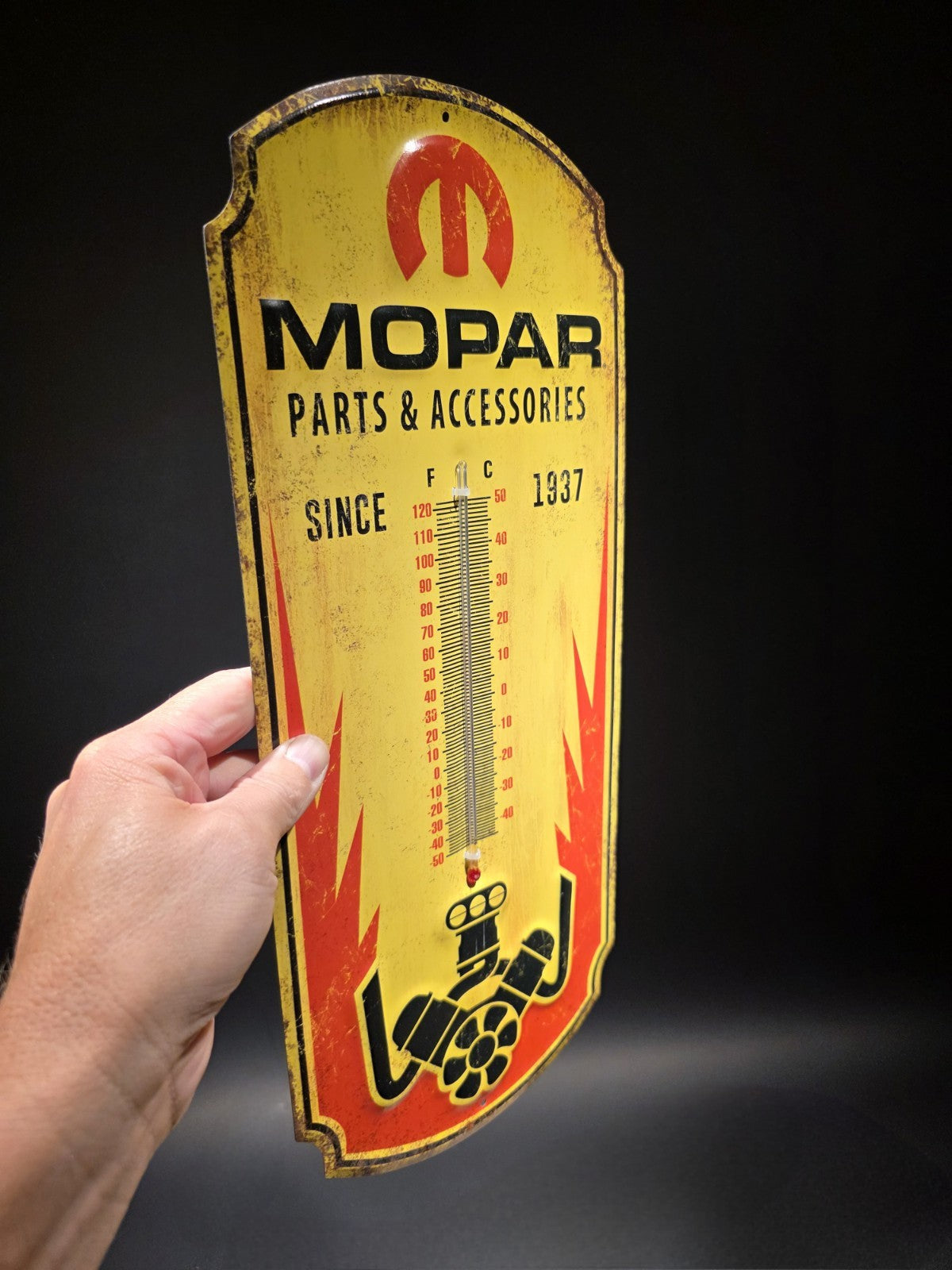 17.5 " Metal Vintage Style Mopar Thermometer Sign