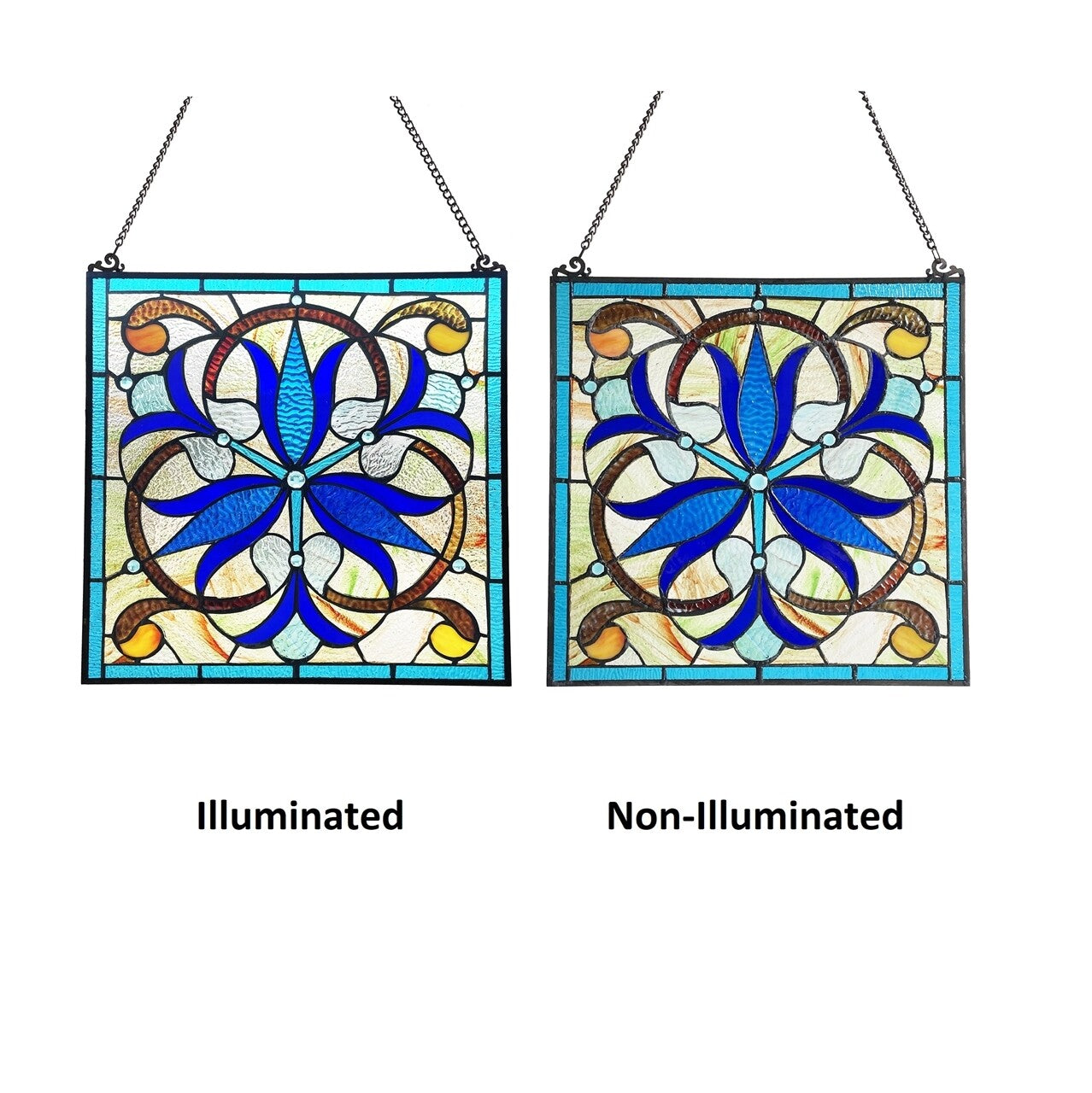 16" Stained Glass Hanging Window Pane Panel Suncatcher