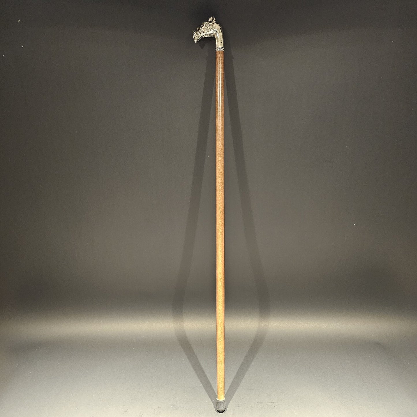 36" Antique Style Fox Terrier Dog Head Walking Stick Cane