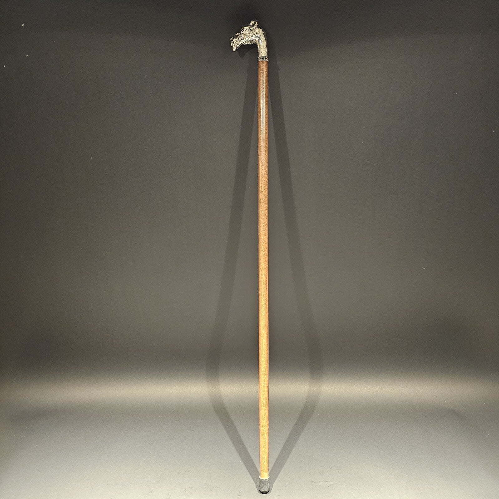 36" Antique Style Fox Terrier Dog Head Walking Stick Cane