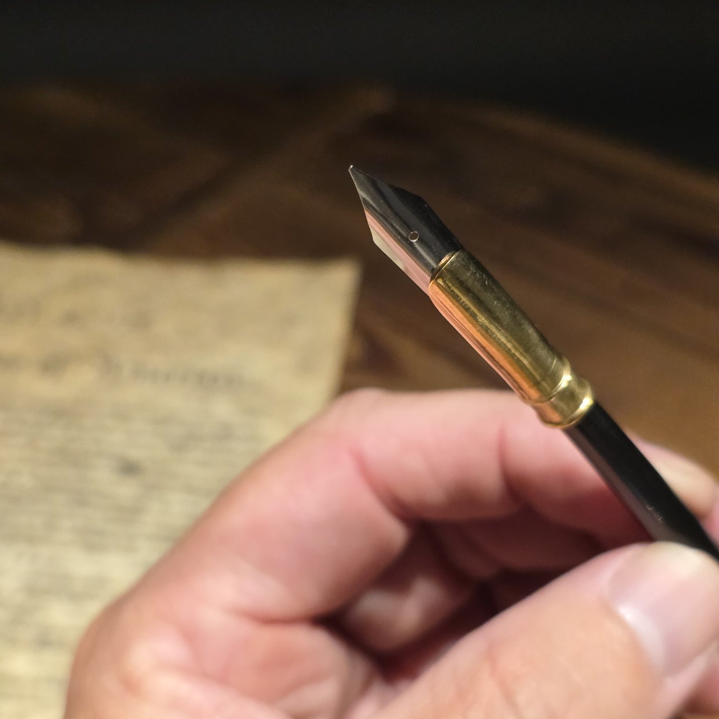 Black Bovine Horn Dip Pen – Antique Style Calligraphy Writing Pen