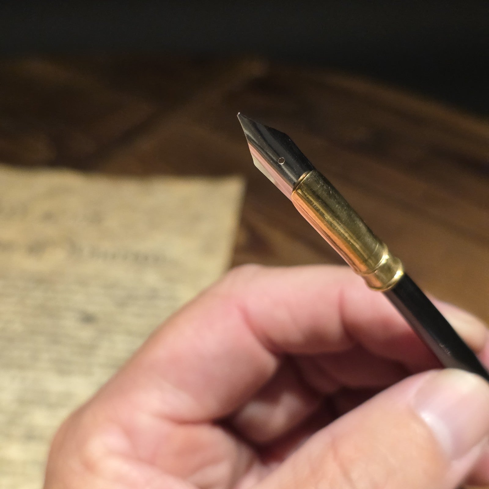 Black Bovine Horn Dip Pen – Antique Style Calligraphy Writing Pen