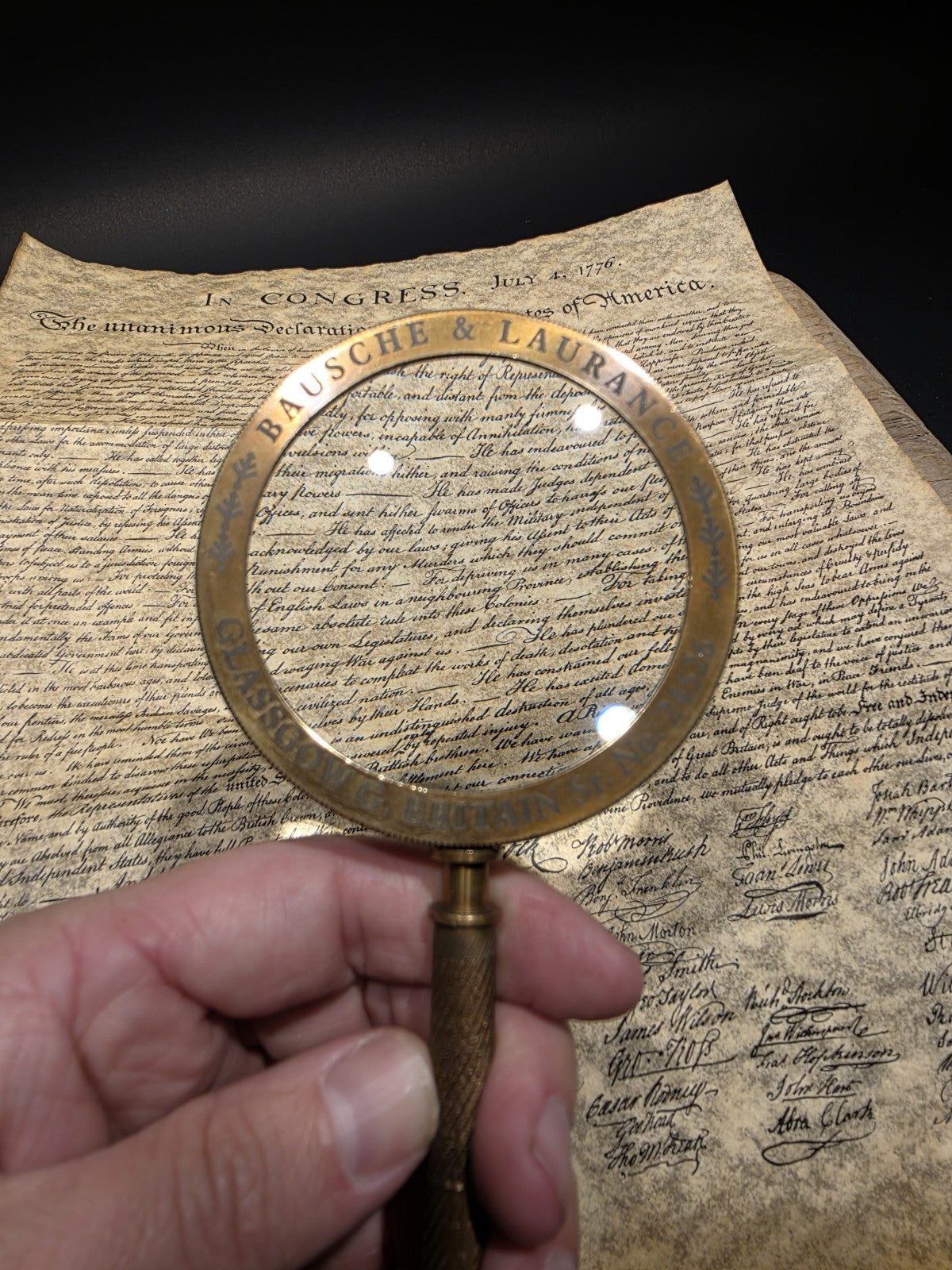 8 1/2" Bausch & Laurance Brass Reading Magnifier – Classic Optical Instrument