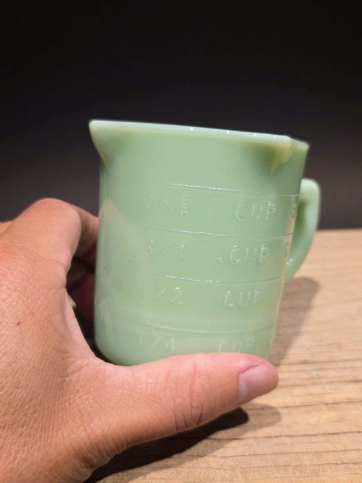 Antique Vintage Style 1 Cup Jadeite Depression Glass Retro