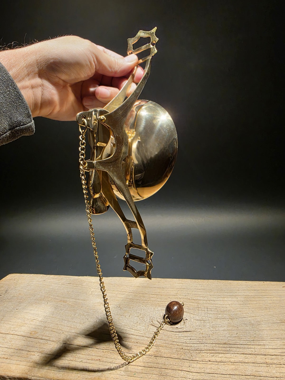 11" Antique Vintage Style Wall Mount Brass Pull Chain Door Bell