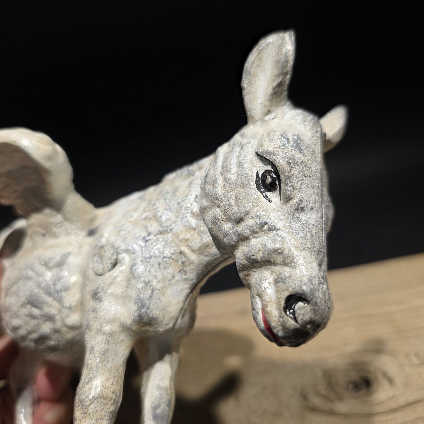 Antique Vintage Style Cast Iron Flying Donkey Coin Bank