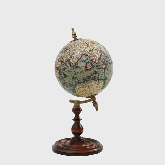 Old World Style 8" Globe w Turned Wood Stand