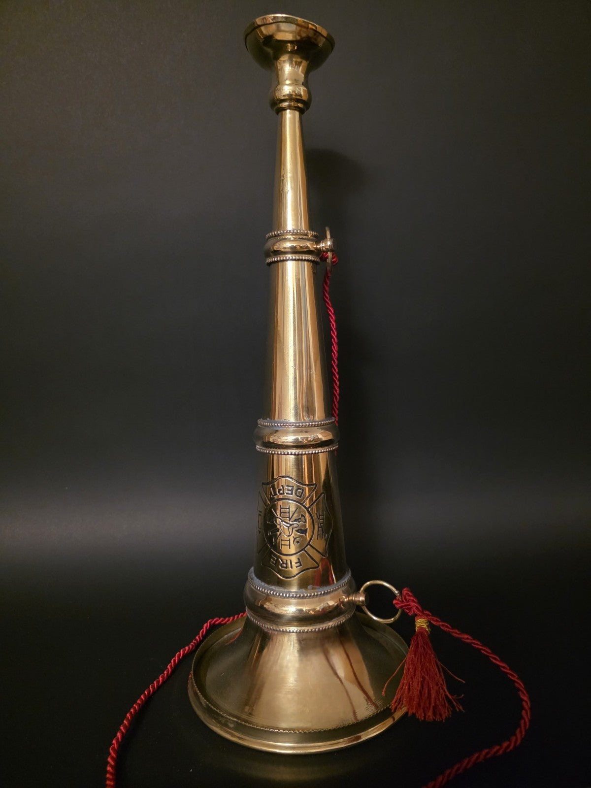 16 1/2" Antique Style Polished Brass Gold Fireman Presentation Speaking Trumpet