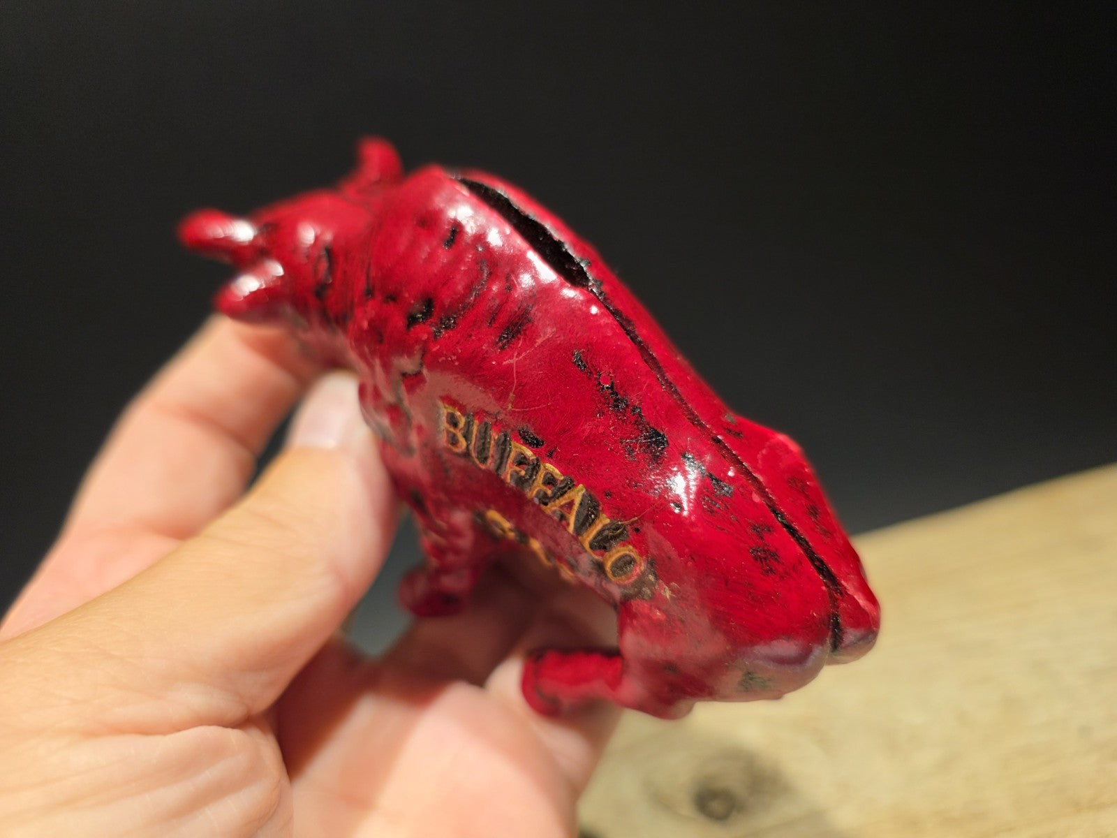 Antique Style Buffalo Gasoline Cast Iron Coin Bank