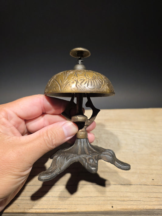 Antique Vintage Style Ornate Brass Table Desk Bell