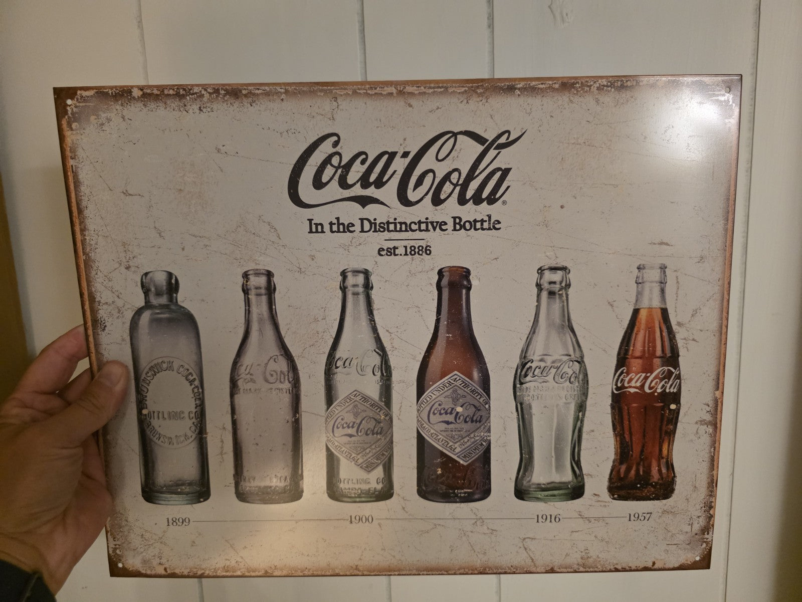 Metal Vintage Style Coca Cola Bottles Sign