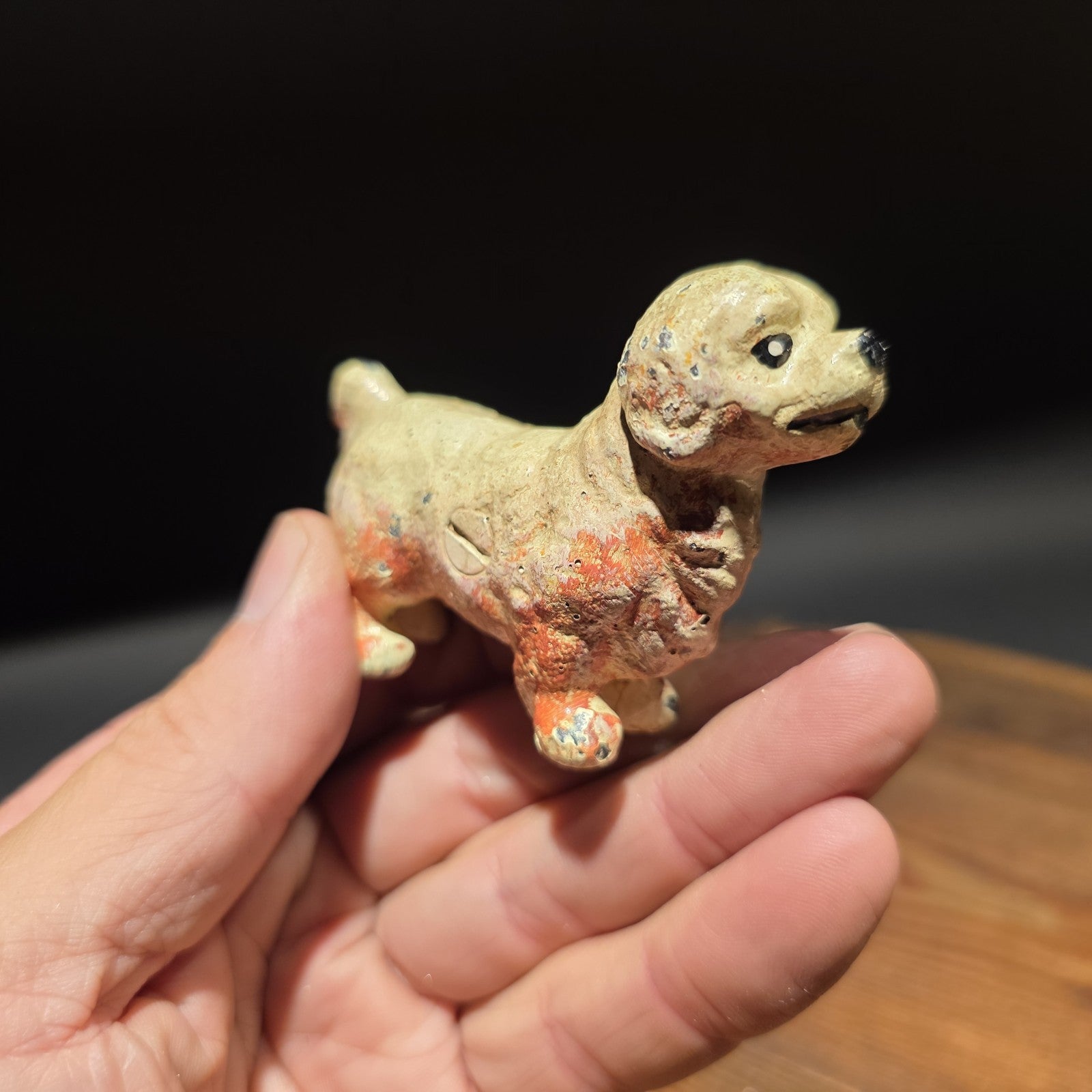 Cast Iron Golden Retriever Dog Figurine – Vintage Style Miniature Animal Figure