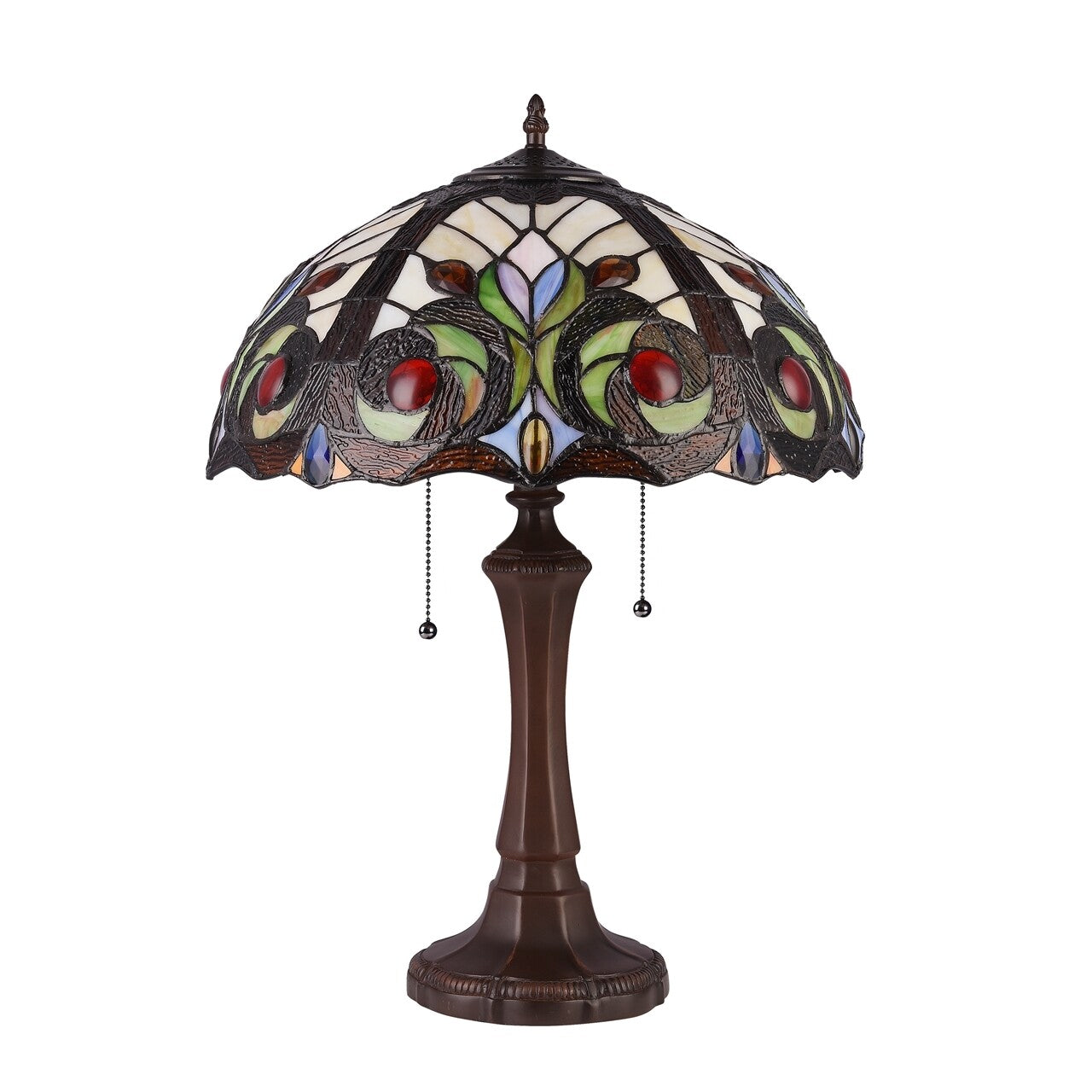 21.9" Antique Style Stained Glass Table Lamp 16.3" Shade