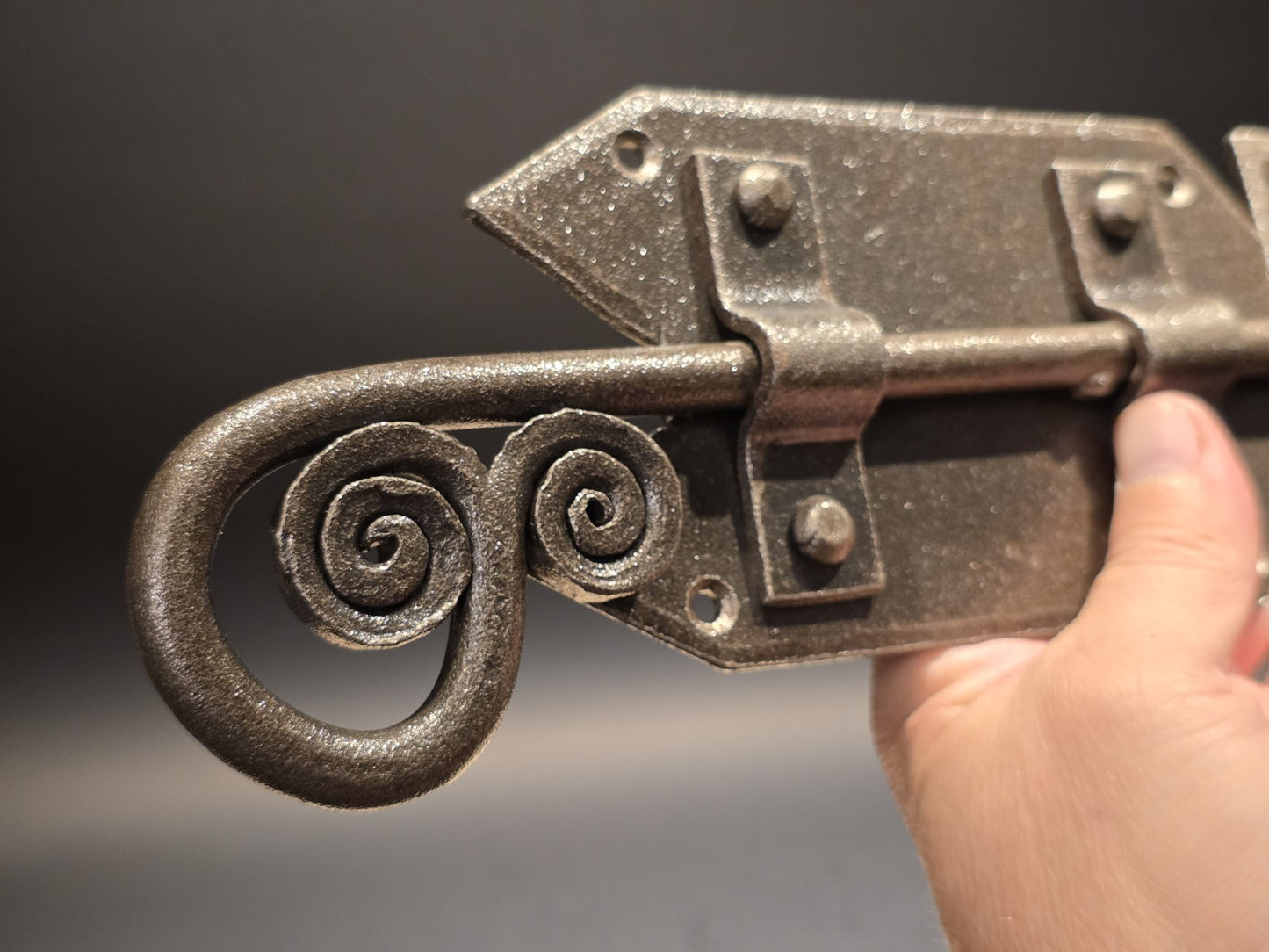Antique Style Pennsylvania German  Slide Latch Hand Forged Primitive Iron