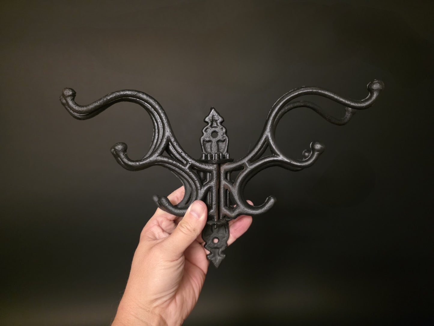 Antique Vintage Style Wall Hook Swivel Folding Coat Hanger Hardware Black Finish