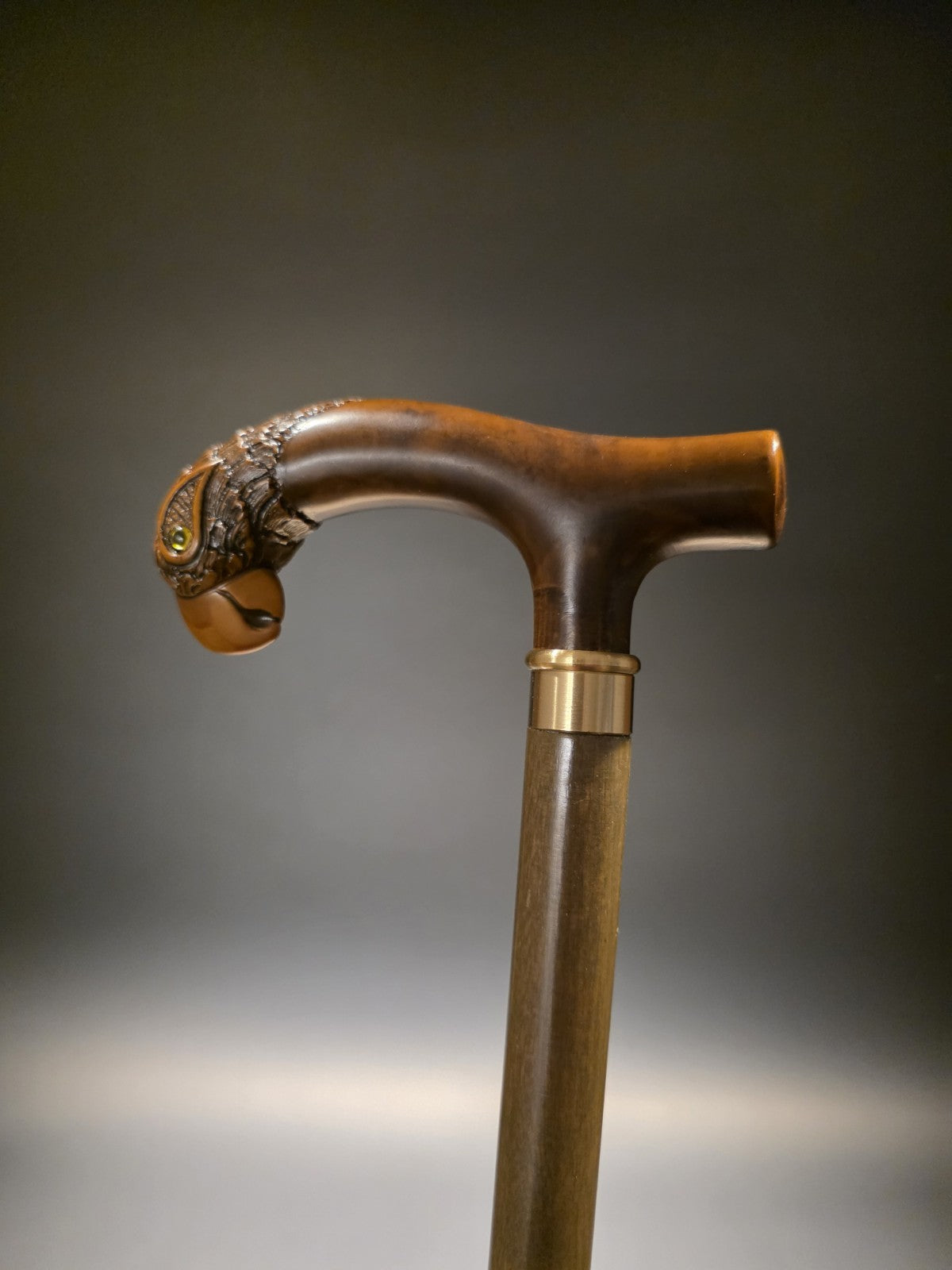 36" Antique Style Parrot Head Walking Stick Cane