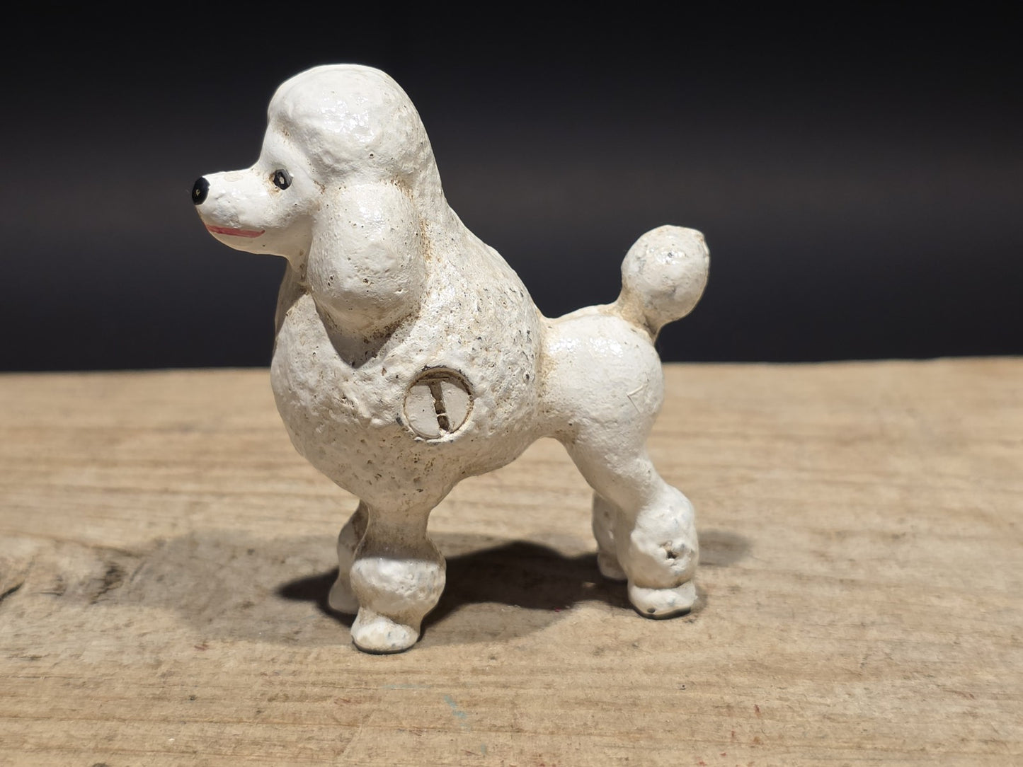 Cast Iron White Poodle Dog Figurine Vintage Style Poodle Statue