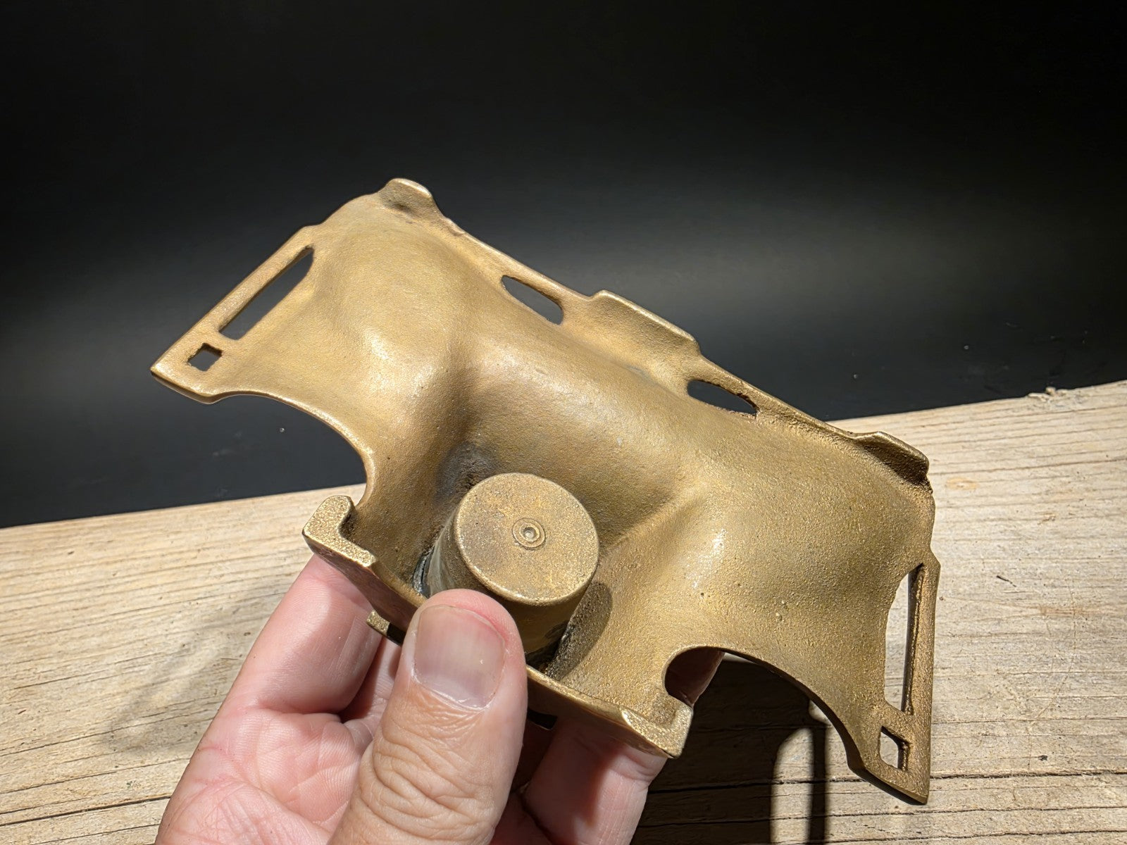 Antique Style Brass Pen Holder Inkwell Desk Stand