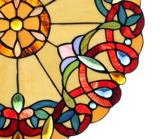 20" Round Stained Glass Window Hanging Panel Suncatcher